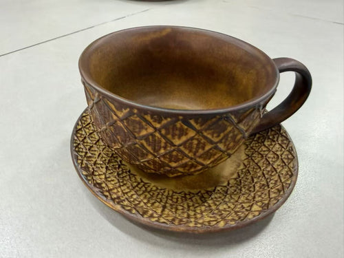 Ember Weave Handmade Porcelain Cup & Saucer
