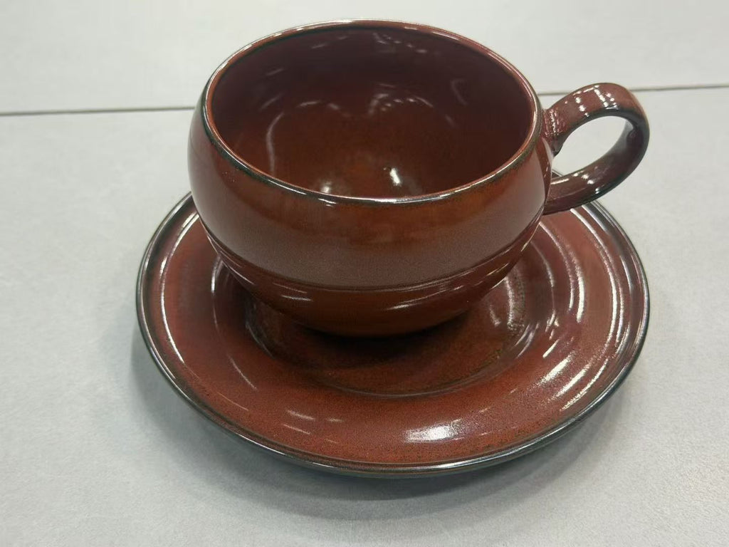 Rust Ember Handmade Jingdezhen Porcelain Mug Set