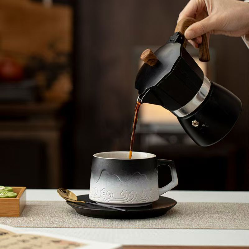 Inkveil Horizon Porcelain Mug Set（non-handmade）