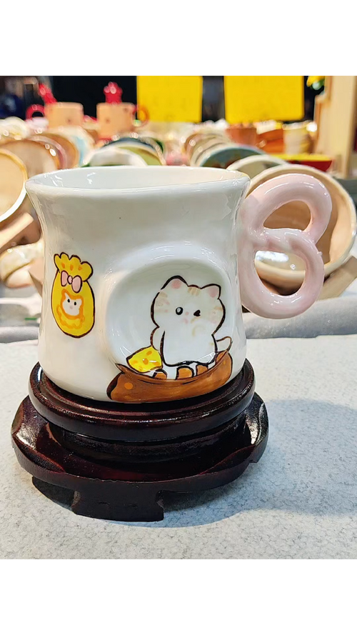 BerryLoop Cat Breakfast Ceramic Mug（non-handmade）