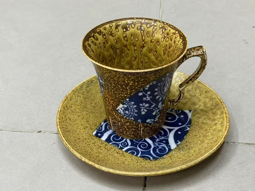 Golden Earth Raindrop Jingdezhen Cup & Saucer