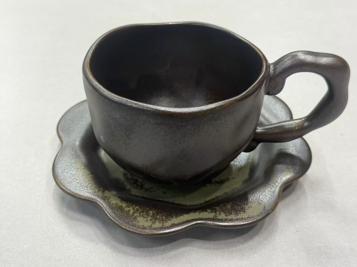Midnight Moss Bloom Handmade Jingdezhen Porcelain Mug Set