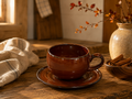 Rust Ember Handmade Jingdezhen Porcelain Mug Set