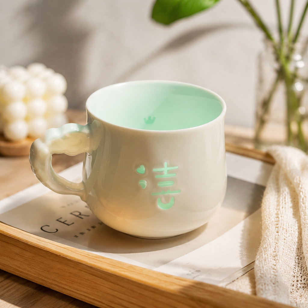 Verdant Qi – Jingdezhen Celadon Glow Mug
