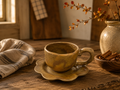 Honey Dune Bloom Handmade Jingdezhen Porcelain Mug Set