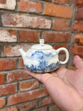 Jingdezhen Hand-Painted Blue and White Landscape Teapot: "Whisper of the Mountains