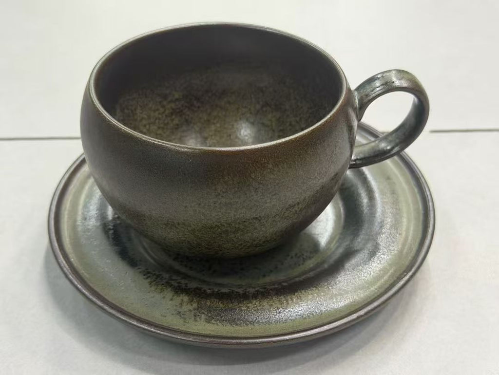 Moss Shadow Handmade Jingdezhen Porcelain Mug Set