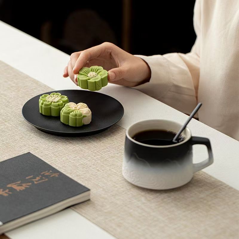 Inkveil Horizon Porcelain Mug Set（non-handmade）