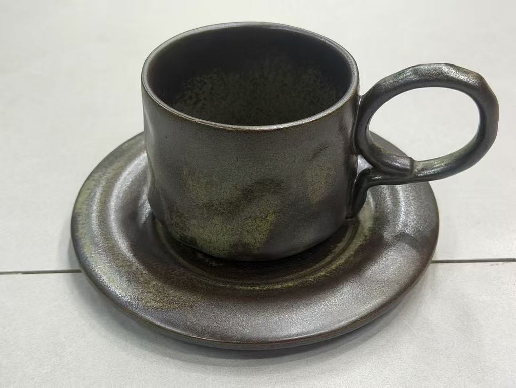 Graphite Moss Handmade Jingdezhen Porcelain Mug Set